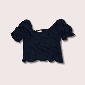 SO Clothing Women's Black Ribbed Crop-top